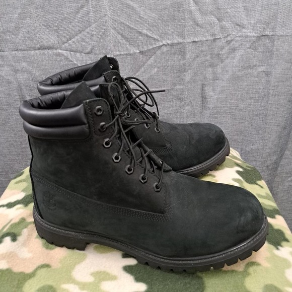 %Timberland Men\'s Boots Size 13M Black Nubuck Leather / D11 main image 13